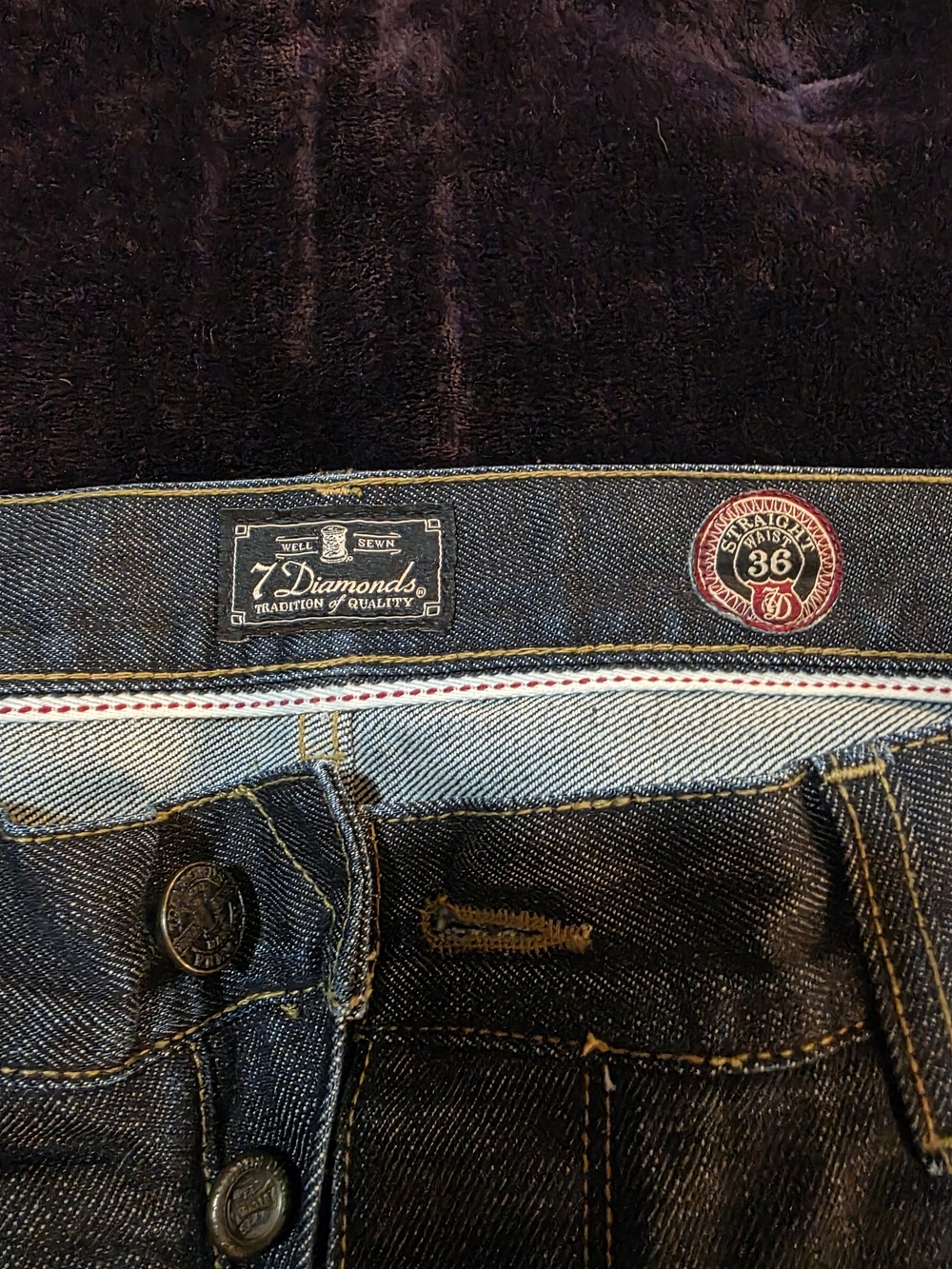 Diamonds Selvedge Denim Jeans – Size 36 – 100% Cotton – Button Fly – Heritage Ra - Picture 5 of 16
